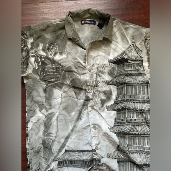 Men Wingo Graphic Print Button Down Sz M - Picture 2 of 4